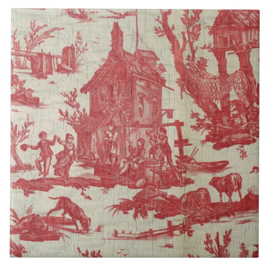  toile de Jouy Picturesque Scene Tegeltje (Voorkant)