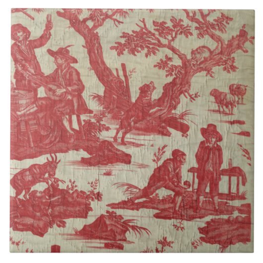  toile de Jouy Picturesque Scene Tile Tegeltje (Voorkant)