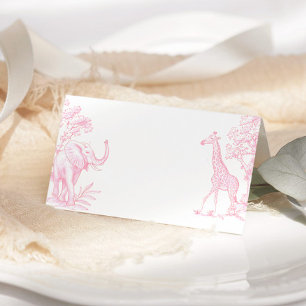 Toile de jouy Pink Safari minimalistisch baby show