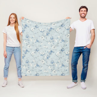 Toile De Jouy Pioenrozen Fleece Deken