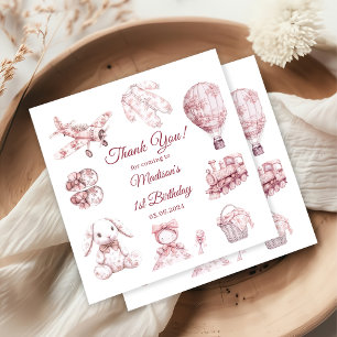 Toile De Jouy Roze Verjaardagsfeest Servet