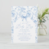 Toile de Jouy Safari Baby shower doux Invitation (Debout devant)