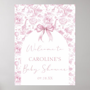 Toile de Jouy Safari Baby Shower Welkom Poster