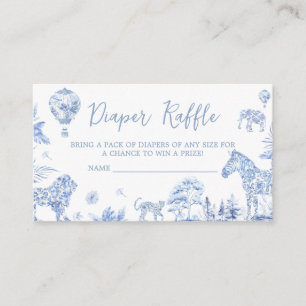 Toile de Jouy Safari Dieren Luier Raffle Informatiekaartje