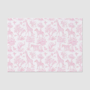 Toile de Jouy Safari dieren roze elegant schattig Tissuepapier
