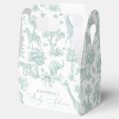 Toile de Jouy Safari dieren salie groene pastel Bedankdoosjes (Geopend)