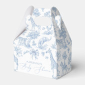 Toile de Jouy Safari dieren stoffig blauw elegant Bedankdoosjes (Voorkant Zijde)