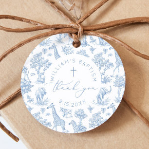 Toile de Jouy Safari Jongen Doop Bedankt Bedankjes Labels