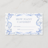 Toile de Jouy Teddy Bear raadt het aantal Snoepjes Informatiekaartje (Voorkant)