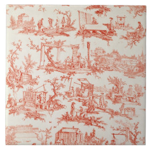 Toile de Jouy, ter illustratie van de processen va Tegeltje