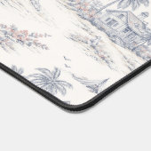 Toile de Jouy Tropicale Côtière Monogramme Nom (Coin)