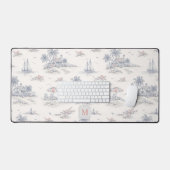 Toile de Jouy Tropicale Côtière Monogramme Nom (Clavier et souris)