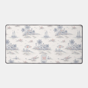 Toile de Jouy Tropicale Côtière Monogramme Nom
