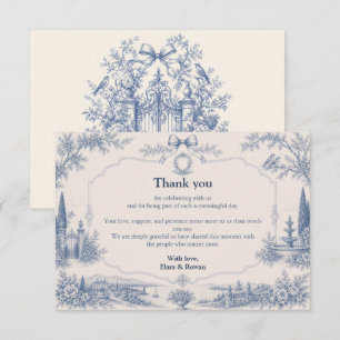 Toile de Jouy Venue Verhaal Bruiloft Dankkaart Bedankkaart