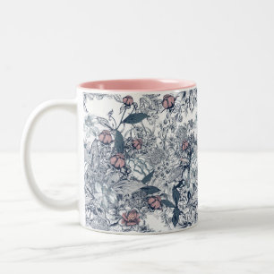 Toile-De-Jouy Vintage Frans Huwelijkspatroon Tweekleurige Koffiemok
