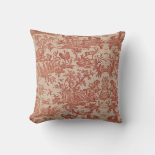 Toile de jouy Vintage Illustration Coussin
