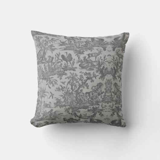 Toile de jouy Vintage Illustration Coussin (Recto)