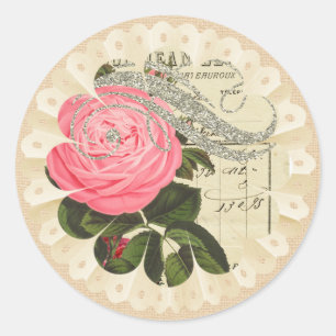 Toile de jute de Shabbychic et autocollant de