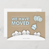 Toile de jute élégante Nous avons déménagé Cartes  (Devant / Derrière)