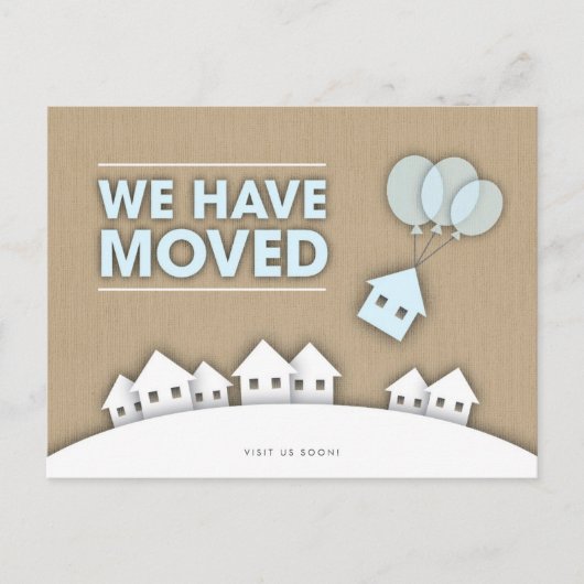Toile de jute élégante Nous avons déménagé Cartes  (Devant)