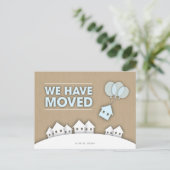 Toile de jute élégante Nous avons déménagé Cartes  (Debout devant)