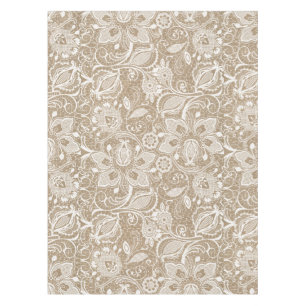 Toile de jute et nappe florale de dentelle