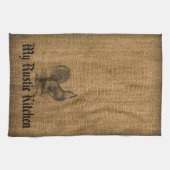 Toile de jute rustique de coq de serviette de (Horizontal)