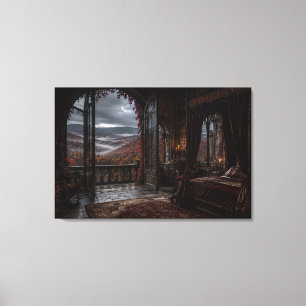 Toile de lit encadrée de style gothique automnal