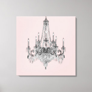 Toile de lustre rose pour décoration murale