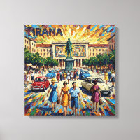 Toile de luxe représentant la place de Tirana enso