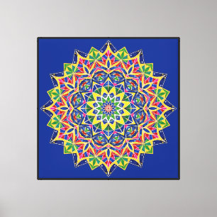 Toile de Mandala géométrique colorée