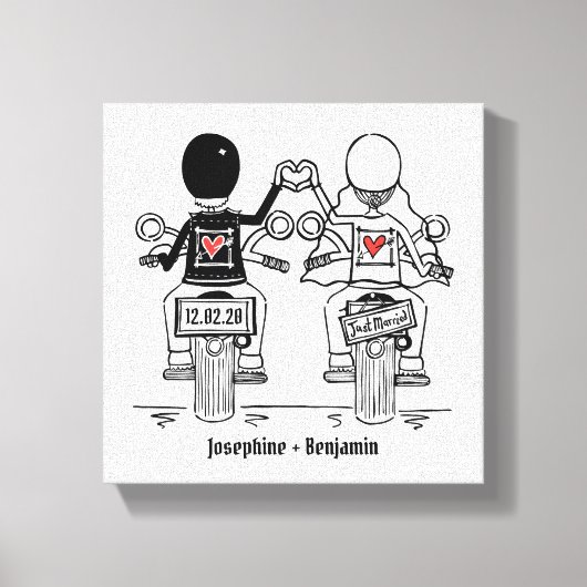 Toile de Mariage de motocyclette personnalisée Imp (Recto)