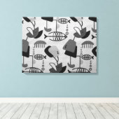 Toile de Motif atomique noir et blanc (Insitu (Plancher de Bois))