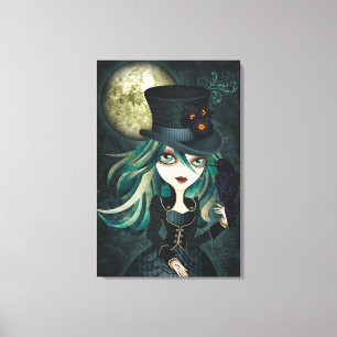 Toile de mur enveloppée par la lune de Raven