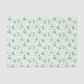 Toile de Noël en vert.  Papier Mousseline
