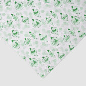 Toile de Noël en vert.  Papier Mousseline (Détail)