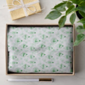 Toile de Noël en vert.  Papier Mousseline (Cadeau)