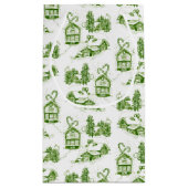 Toile de Noël neige | Sac cadeau vert (Dos)