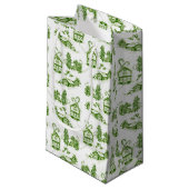 Toile de Noël neige | Sac cadeau vert (Devant Angle)