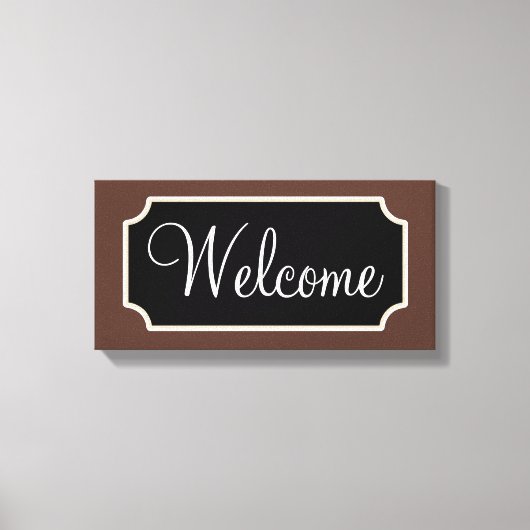 Toile de panneau de bienvenue marron (Recto)