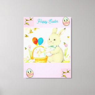 Toile de Pâques Lapin de Pâques Joyeux