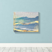 Toile de paysage bleu et or brillant Imprimer (Insitu (Plancher de Bois))