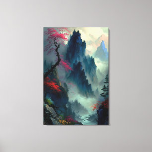 Toile de paysage de montagne bruyante