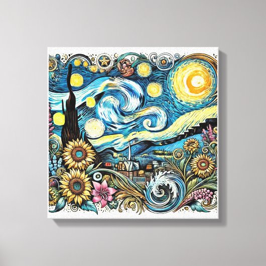 Toile de paysage de rêve de Van Gogh mur d'art (Recto)
