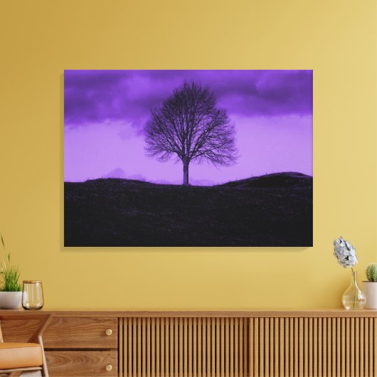 Toile de paysage violet d'une seule poupée d'arbre (Insitu(Salon))