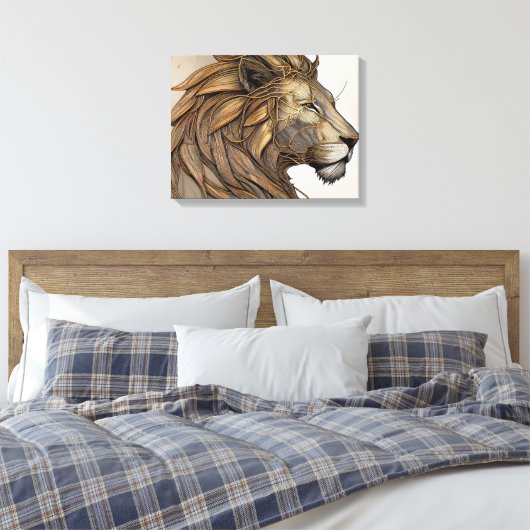 Toile de peinture Abstraite d'un lion majestueux (Insitu(Chambre))