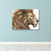 Toile de peinture Abstraite d'un lion majestueux (Insitu (Plancher de Bois))