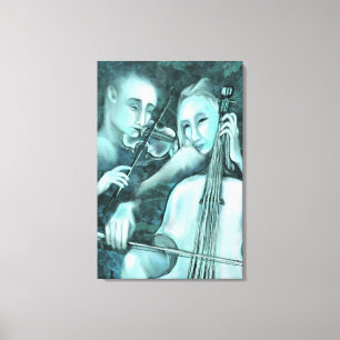Toile de peinture moderne en duo Love Symphony
