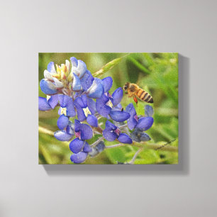 Toile de photo de Bluebonnet et d'abeille