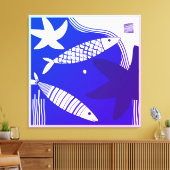 Toile de poisson et d'étoile de mer (Insitu(Salon))